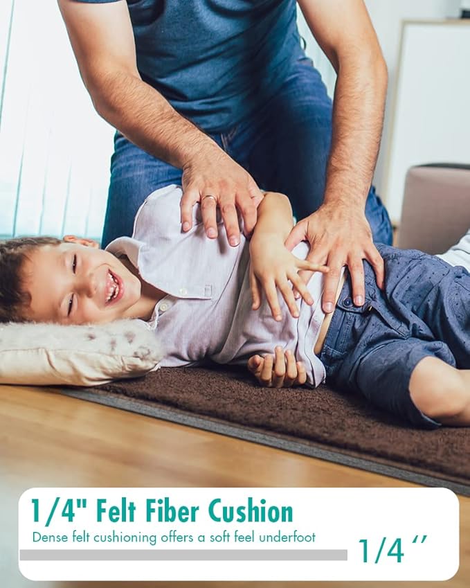 Non Slip Rug Pad Gripper - 7x9 Feet 1/4” Extra Thick Felt Under Rug for Area Rugs and Hardwood Floors,Super Cushioned Non Skid Carpet Padding