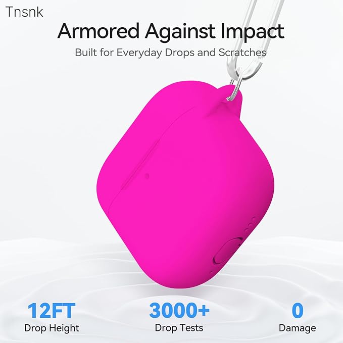 for AirPods 4 Case, TNSNK Silicone AirPod 4 Case Cover Compatible with Apple Airpods 4th Gen, Shockproof Protective Cases for Women Girly with Cleaner Kit and Keychain, Front LED Visible