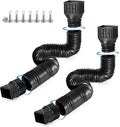 2 Pack Flexible Rain Gutter Downspout Extensions,Drain Downspout Extender,Gutter Extension Flexible,Down Spout Drain Extension Pipes,Extendable from 21 to 60 Inches (Black)