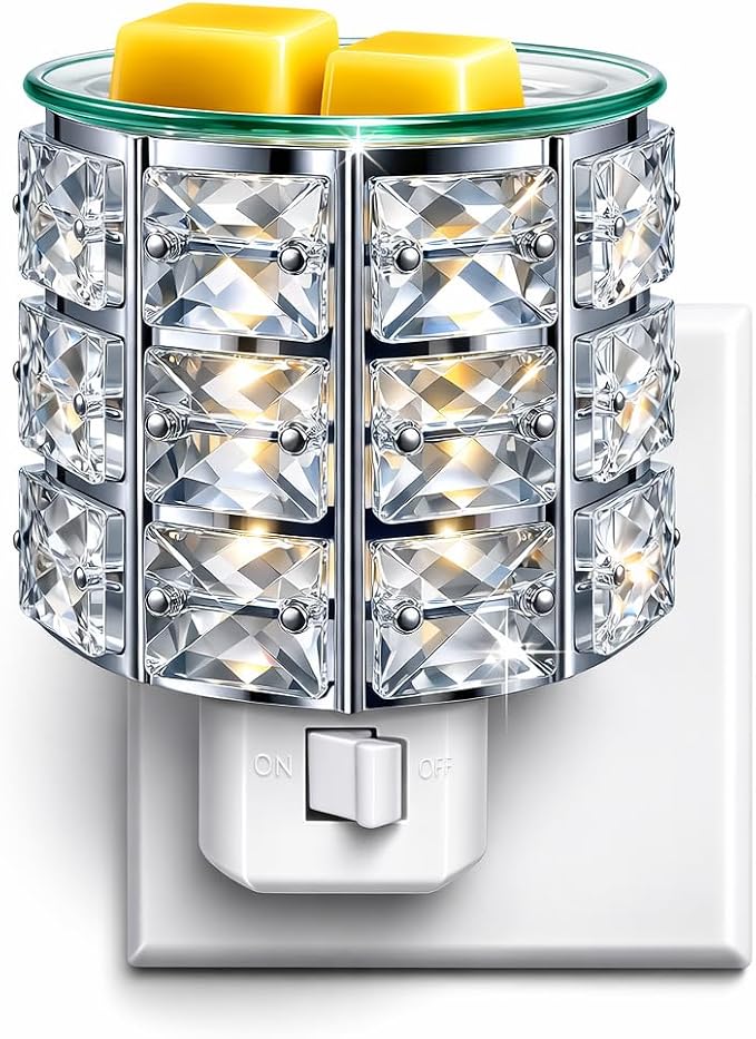 MeplLivs Warmers Pluggable Fragrance Warmer- Decorative Plug-in for Warming Scented Candle (Silver) | Decorative Plug-in Wax Melt Warmer for Home Decor, Silver Design, Gifts & Aroma
