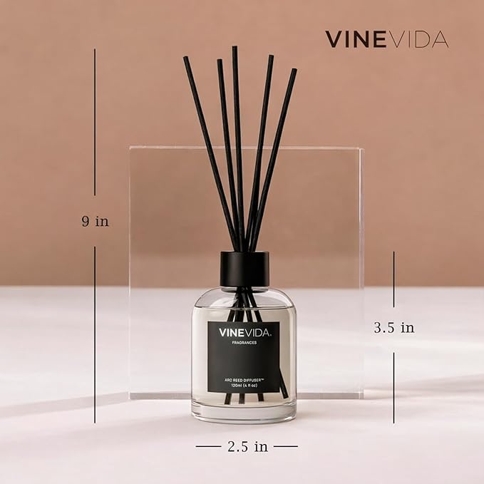 VINEVIDA Reed Diffuser Pomagranate Noir | Diffuser Reed for Home & Bathroom | Long-Lasting Scent Sticks Set | Oil Stick Diffuser | Bathroom Scent