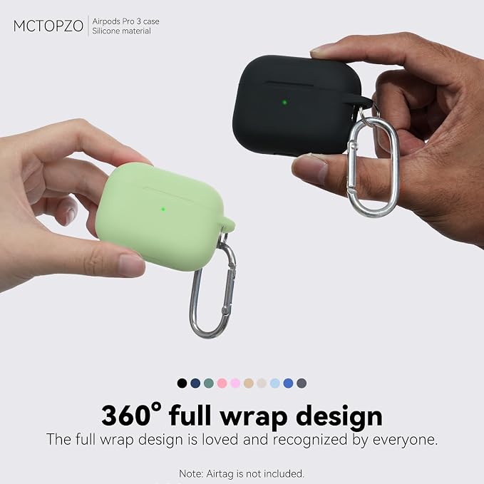 for AirPods Pro 3 Case 2025,Come with Cleaner Kit,Pastel Green | Silicone Protective Cover for Airpod Pro 3rd Generation Case with Keychain,for Women Men,One-Piece Design,Shockproof