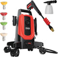 MZK Pressure Washer with 4 Quick-Connect Nozzles, Foam Cannon for Easy Replacement, High-Pressure Cleaning of Cars, Fences, Driveways