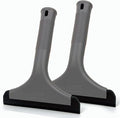 Super Flexible Silicone Squeegee, Auto Water Blade, Water Wiper, Shower Squeegee, 5.9'' Blade and 7.5'' Long Handle, for Car Windshield, Window, Mirror, Glass Door, Grey Black
