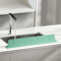 20Inch Silicone Sink Splash Guard with Strong Suction Cups, Flexible Kitchen Sink Splash Guard for Front/Back of Sink, Easy to Clean Splash Guard for Kitchen & Bathroom (Green, 20.5''x2.8'')