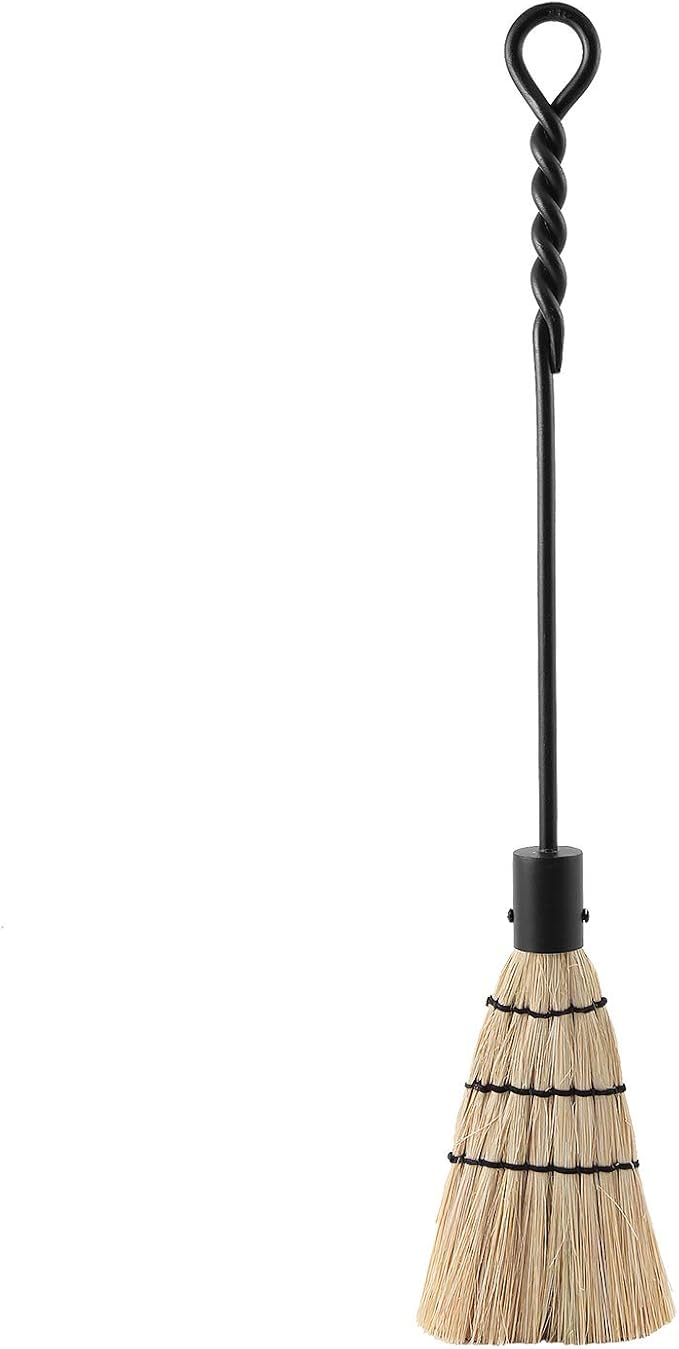 Minuteman International Rope Handle Single Brush Fireplace Tool, Standard, Black