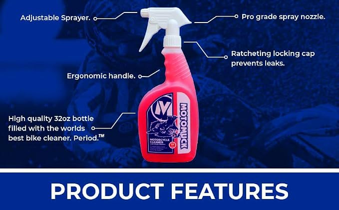 Motomuck-PH Neutral Nano Tech Motorcycle cleaner - Bike Cleaner - Safe On All Surfaces and All Types of Motorcycle- (32 oz Bottle)