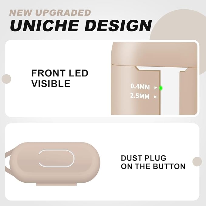 for AirPods Case Cover, Come with Clean Pen，Soft Silicone Protective Cover for Women Men Compatible with Apple AirPods 2nd 1st Generation Charging Case, Front LED Visible,Milk Tea