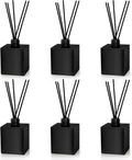 Yesland 6 Pack Perfume Reed Diffuser Bottle, 200ml/6.7oz Empty Refillable Essential Oil Bottles Glass with 60 Sticks, DIY Fragrance Diffuser Sets for Home Bathroom Office Decoration Gift, Black