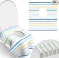 Toilet Seat Covers Disposable, Large Waterproof Potty Covers for Toddlers, Kids, and Adults, Toddler Potty Training for Public Restroom, Airplane, Trip, Individually Wrapped for Travel (Wave)