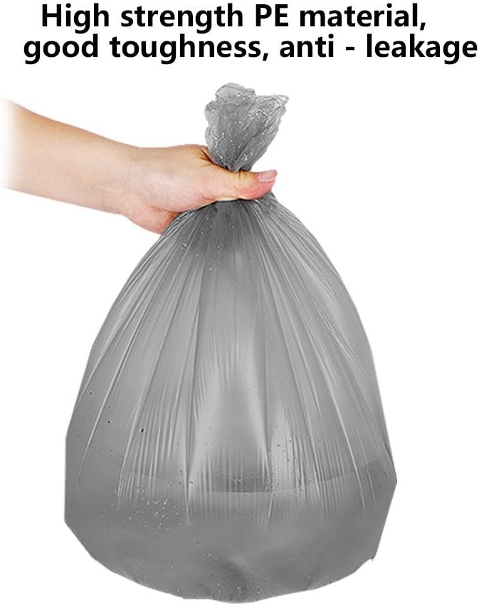5 Rolls Small Trash Garbage Bags, 4 Gallon 100 Counts (Silver) | Strong Thin Material Disposable Kitchen Garbage Bags, Durable Plastic Trash Bags for Office Home Bedroom Garden Waste Bin