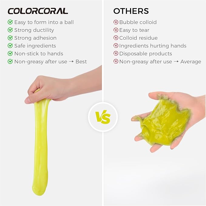 ColorCoral 2Pack Keyboard Cleaning Gel Kit Universal Dust Cleaner,Yellow | Car cleaning putty for PC Keyboard Car Detailing Slime Cleaning Laptop Dusting Home Office Electronic Computer Cleaning Slime