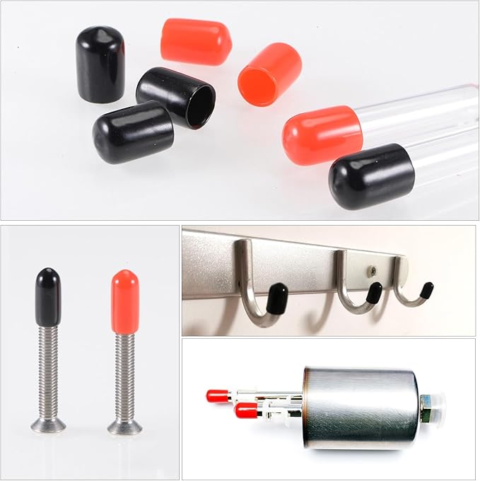 uxcell 20pcs Rubber End Caps 31mm ID Vinyl Round Tube Bolt Cap Cover Thread Protectors Gold