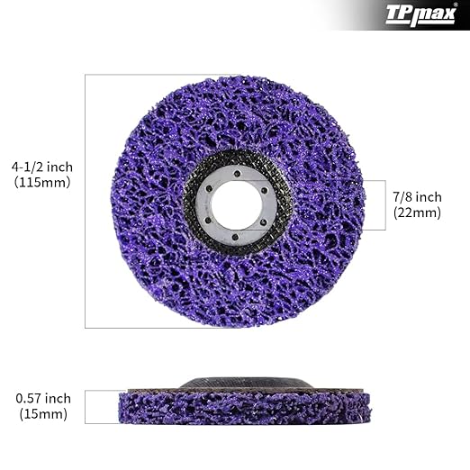 4-1/2" x7/8'' Stripping Discs Rust Remover Wheel Remove Paint and Oxidation Poly Strip Wheel Disc Abrasive Angle Grinding Wheel - 10 Pack(Purple)