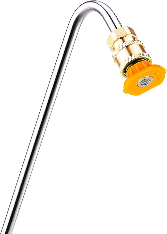 RIDGE WASHER Gutter Cleaner Attachment for Power Washer, 120 Degree | 13 Inch Extension Wand Angled for Gutter Cleaning with 5 Spray Nozzle Tips, 1/4 Inch Quick Connect, 4000 PSI