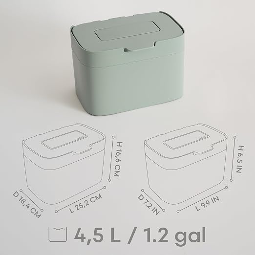 KAZAI. Compost Bin Kitchen 'Elin' | 1.2 GAL / 4.5L Countertop Compost Bin with Lid & Carbon Filter | Odor-Free, Dishwasher Safe, with Inner Bucket | Small Indoor Kitchen Composter | Sage-Green