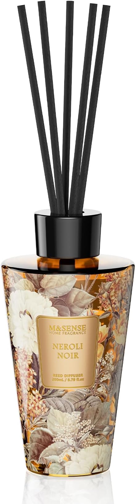 M&SENSE Reed Diffuser Set, Neroli Noir, 8.79 oz Natural Essential Oil | Non-Toxic Organic, Long-Lasting Fragrance, Ideal for Living Room, Entryway, Gifts for Women