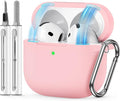 for AirPods 4 Case 2024 with Cleaner Kit & Keychain-Magnetic Pink | Silicone Protective Cover for Apple AirPods 4th Generation Case,for Women Men,One-Piece Design,Shockproof,Dust Proof,Magnetic