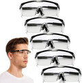 Safety Glasses, 5PCS Adjustable Wide-Vision Protective Glasses, Lightweight Fog-Proof Safety Goggles