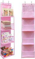 4 Shelf Swing-Proof Behind Door Organizers with Metal Hooks,Closet Hanging Organizer with 4 Large Clear Pocket for Bedroom,Bathroom,Pantry