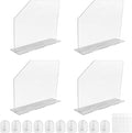 4 Pcs Acrylic Sink Splash Guard with Base 16.14 x 13.38 Inch Plate Countertop Partition Transparent Freestanding Panel Barrier for Hospitals Labs Home Kitchen Bathroom