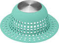 Aluvor Shower Drain Hair Catcher Bathtub Drain Cover Sink Drain Protector | Bathroom Sink & Bathtub Drain Strainer for Pop-Up & Regular Drains, Silver Aqua