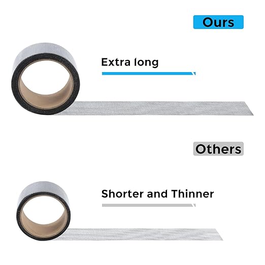 Black Window Screen Repair Tape, 4IN X 25FT (300IN) Screen Repair Kit for Windows or Doors, Strong Adhesive Patch Kit Fiberglass Mesh Tape