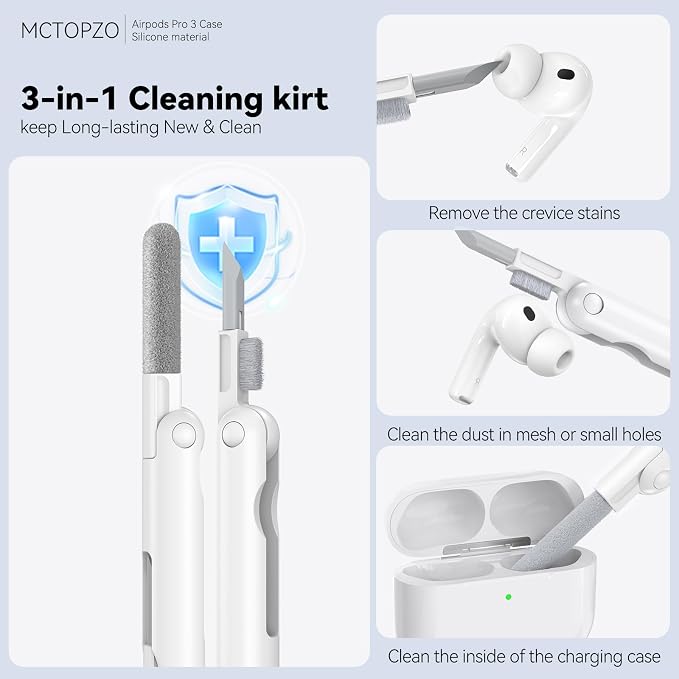 for AirPods Pro 3 Case 2025,Come with Cleaner Kit,Magnetic Teal | Silicone Protective Cover for Airpod Pro 3rd Generation Case with Keychain,for Women Men,One-Piece Design,Shockproof,Magnetic