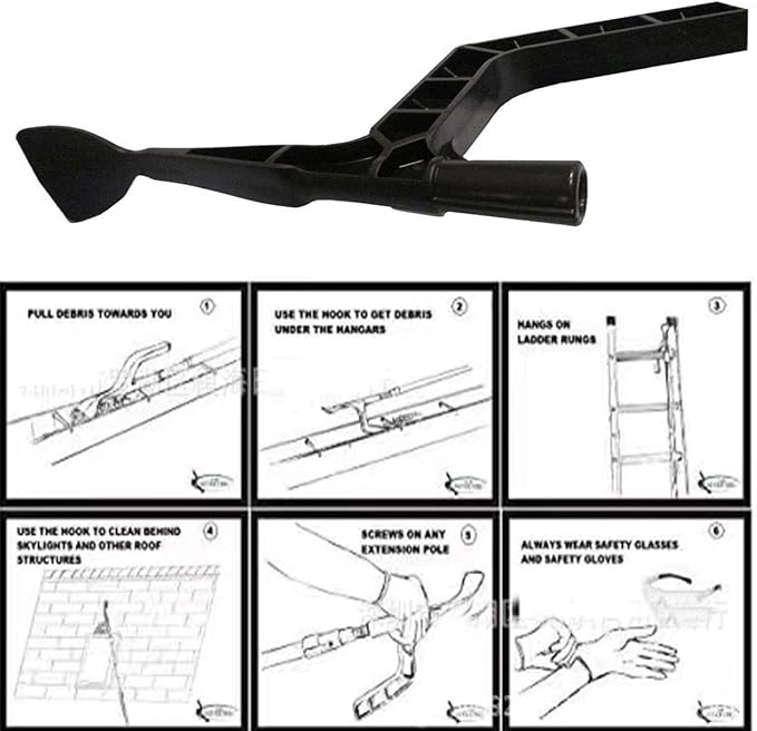 Home Gutter Tool Gutter Cleaning Spoon and Scoop, Threaded Design Roof Gutters Cleaning Tool for Garden, Ditch, Villas, Townhouses