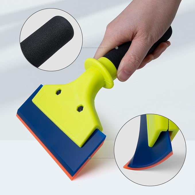 NEWISHTOOL 2 Pack Rubber Squeegee with Nylon Handle Window Tint Tools | Tint Squeegee for Water Removal, Glass Cleaning, PPF Installing and Window Film Application