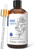HIQILI Rose Essential Oil for Skin, Diffuser & Hair Care | Premium Glass Dropper Included, Ideal for Aromatherapy, Relaxing Body Massage & Home Fragrance – 30mL / 1.01 fl oz