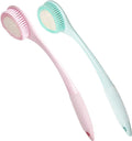 BEDELITE Back Bath Brush Long Handle for Shower of 2 - Soft Shower Brush for Men & Women,Back Brush Scrubber - 16.4" Long Skin Exfoliator for Body Bath Scrubber（2 Pack, Blue & Pink）