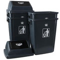 4 Pack 18 Gal Plastic Garage Can with Swing Lid, Heavy-Duty Recycle Bin, Trash Can/Waste Container for Backyard/Garage/Outdoor