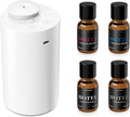 Airversa AN6 Waterless Essential Oil Diffuser Starter Kit, White | 4 x 10mL Hotel Scent Fragrance Oi, Up to 600 sq ftl, Battery Operated, Portable for Home Car Office, AN6Kit-4x10-01