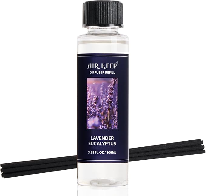 Reed Diffuser Set,1.69 fl oz (50 ml) - Lavender Eucalyptus Oil Diffusers with 8 Reed Sticks,Home Fragrance Reed Diffuser for Bathroom Shelf Decor