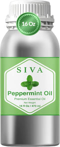 Siva Peppermint Essential Oil, Huge Bottle, Large Size, 16 Fl Oz (473 ml) | Peppermint Oil for Diffuser, Humidifier, Skin Care, Hair Care, Scalp Care, Body Massage, Soap Making, Blending & DIY Projects