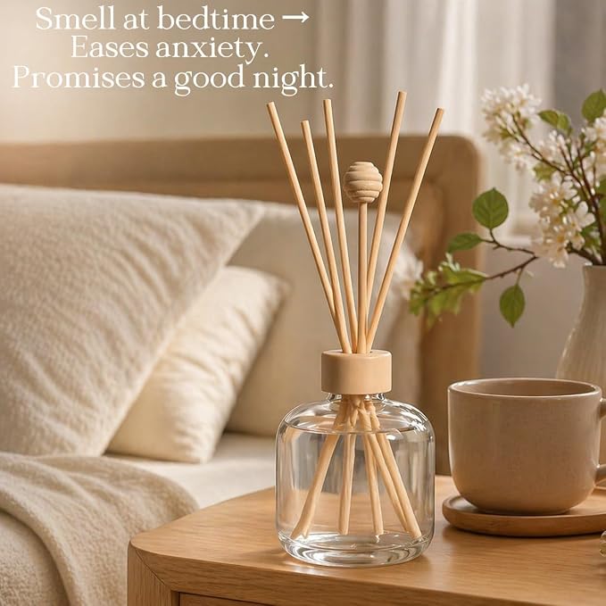 White Tea Reed Diffuser, 3.5 Fl Oz | Long-lasting Fragrance Oil,Air Freshers for Bedroom, Bathroom, Living Room or Office; Gift-ready.