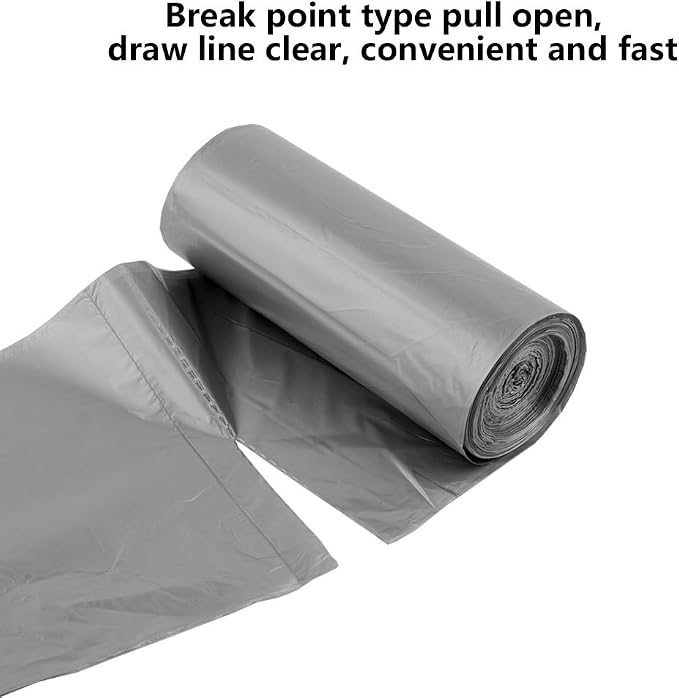 5 Rolls Small Trash Garbage Bags, 4 Gallon 200 Counts (Silver) | Strong Thin Material Disposable Kitchen Garbage Bags, Durable Plastic Trash Bags for Office Home Bedroom Garden Waste Bin