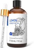 HIQILI Lemon Essential Oil for Cleaning, Diffuser & Skin | Creates a Fresh and Clean Atmosphere for Kitchen, Bath and More, Removes Odors and Stubborn Residue -30mL / 1.01 fl oz