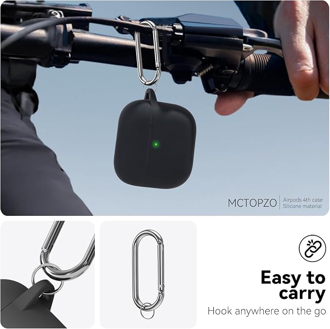 for AirPods 4 Case 2024 with Cleaner Kit & Keychain-Magnetic Black | Silicone Protective Cover for Apple AirPods 4th Generation Case,for Women Men,One-Piece Design,Shockproof,Dust Proof,Magnetic