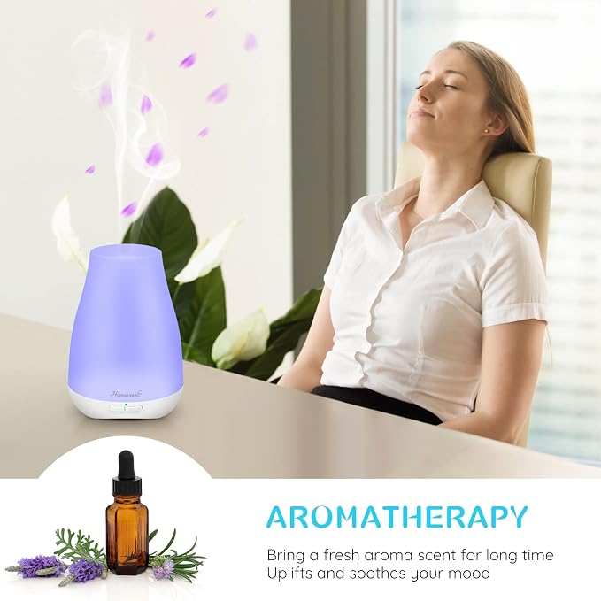 Homeweeks Essential Oil Diffuser for Room 100 ML 1 Pack | Aromatherapy Scent Diffuser Adjustable Mist Mode, Cool Mist, Auto Off Ultrasonic Aroma Fragrance Diffuser for Bedroom Office