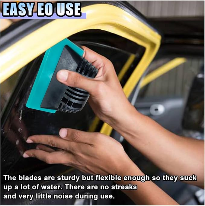 Small Squeegee, PPF Window Tint Squeegee, Rubber Non-Slip Handle Tint Squeegee, Multifunctional Wrap Scraper for Window Cleaning, Shower Glass Door, Car Windshield (Blue)
