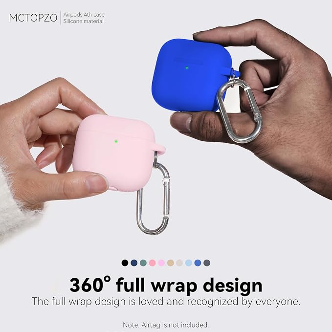 for AirPods 4 Case 2024 with Cleaner Kit & Keychain-Blue | Silicone Protective Cover for Apple AirPods 4th Generation Case,for Women Men,One-Piece Design,Shockproof,Dust Proof