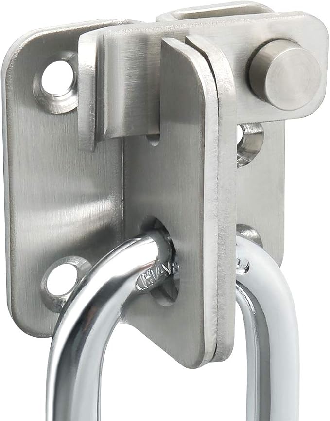 Alise Flip Latch Gate Latches Slide Bolt Latch Safety Door Lock Catch for Barn Cabinet Pet Cage Garden Bathroom Garage Window Sliding Door,MS4001-LS Stainless Steel Brushed Finish