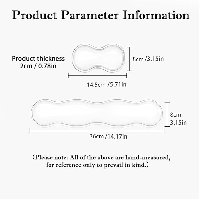 Update Gel Wrist Rest Pad for Keyboard & Mouse Set, Silicone Viscoelastic Wrist Support No Slip Pad for Pain Relief, Effortless Typing, Gaming, Computer, Laptop, Office