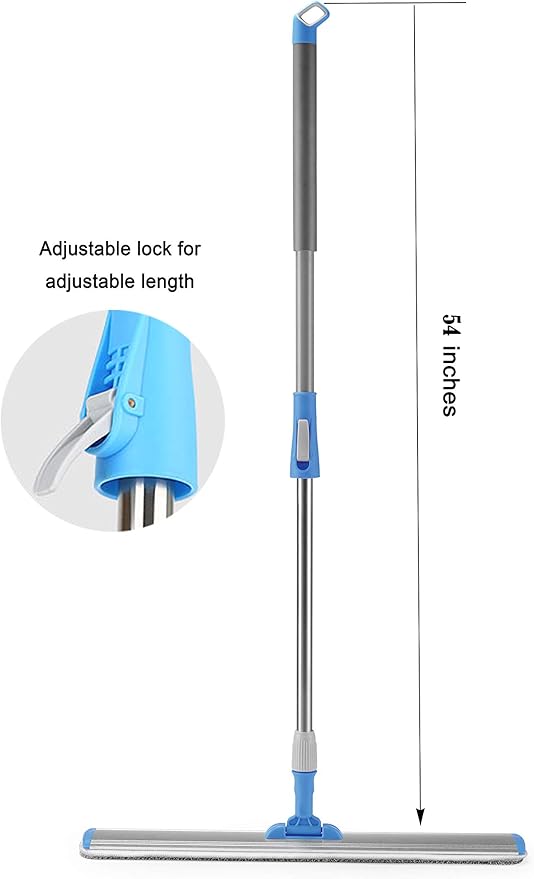24 in Microfiber Wet & Dry Mops Heavy Duty Commercial Flat Floor Mop | Large Mops for Floor Cleaning Adjustable Handle with 4 Washable Mop Clothes