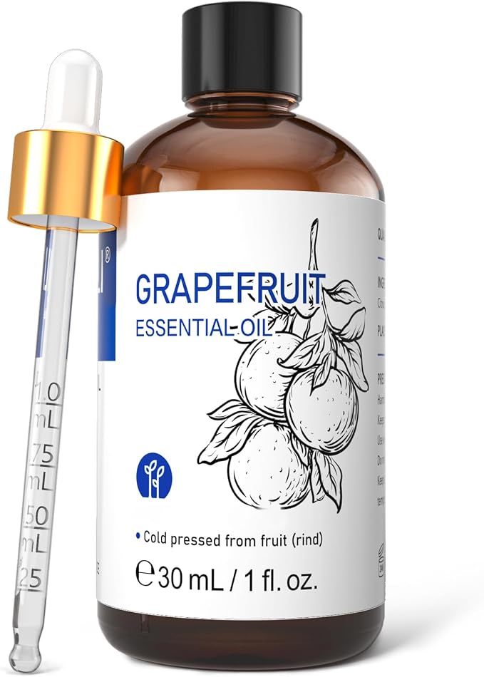 HIQILI Grapefruit Essential Oil for Skin Care, Diffuser and Aromatherapy | Fresh Citrus Aroma, Ideal for Daytime Diffusion, Nighttime Massage, DIY and Daily Home Fragrance —30mL / 1.01 fl oz