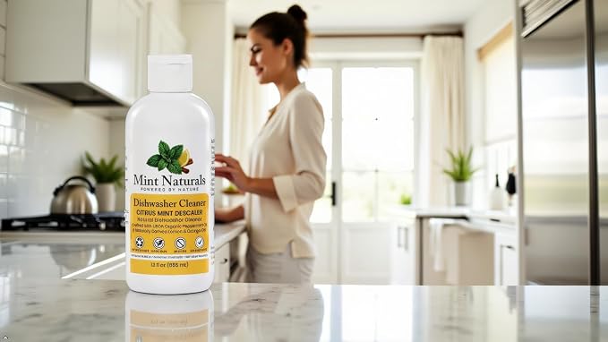 Natural Diswasher Cleaner & Deodorizer - 12oz | Made in USA with USDA Organic Peppermint Oil by Mint Naturals