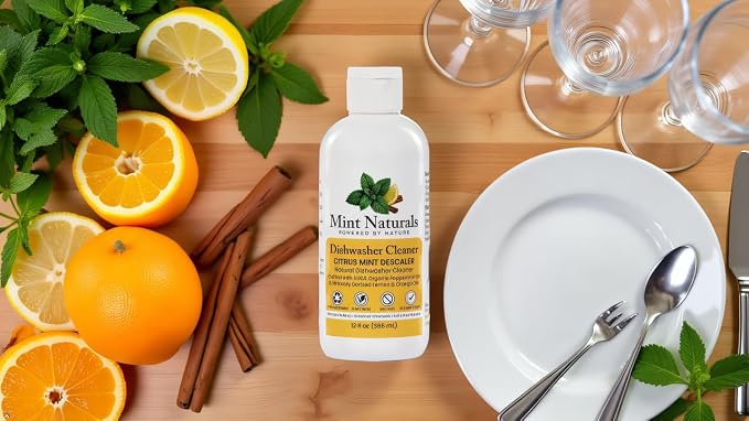 Natural Diswasher Cleaner & Deodorizer - 12oz | Made in USA with USDA Organic Peppermint Oil by Mint Naturals