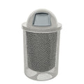 COATEDOUTDOORFURNITURE RDT-P-Gry Heavy Duty Round Trash Receptacle with Dome Top, Liner Included, 32 Gallon, Gray, Made in America